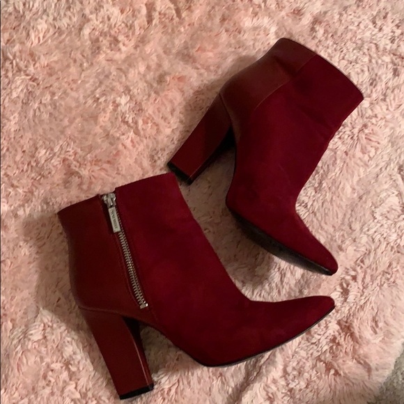 Nine West Merlot Suede Booties with small heel - Picture 3 of 8